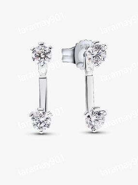 Pandora Nova Sterling Silver Lab-grown Diamond Stud Drop Jacket Earrings